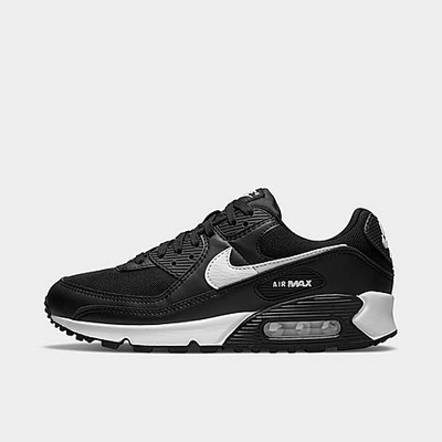 Shop Nike Women's Air Max 90 Casual Shoes In Black/black/white