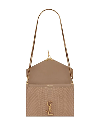 Shop Saint Laurent Cassandra Shoulder Bag In Neutrals