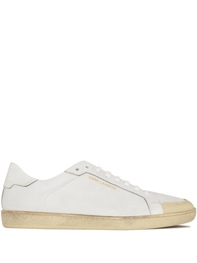 Shop Saint Laurent Court Classic Low-top Sneakers In White