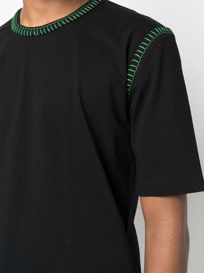 Shop Bottega Veneta Black T-shirt With Contrasting Stitching