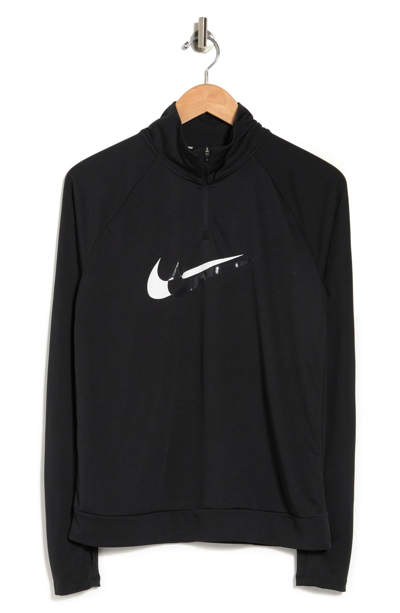 Shop Nike Dri-fit Swoosh Run Midlayer Pullover In 010 Blk/offnoir/rflctv/wht