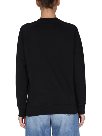 Shop Maison Kitsuné Crew Neck Sweater Unisex In Black