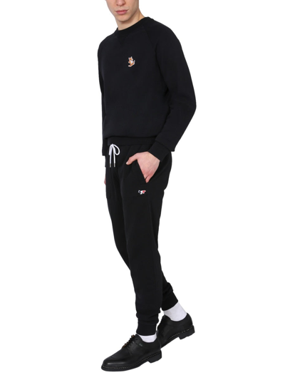 Shop Maison Kitsuné Crew Neck Sweater Unisex In Black