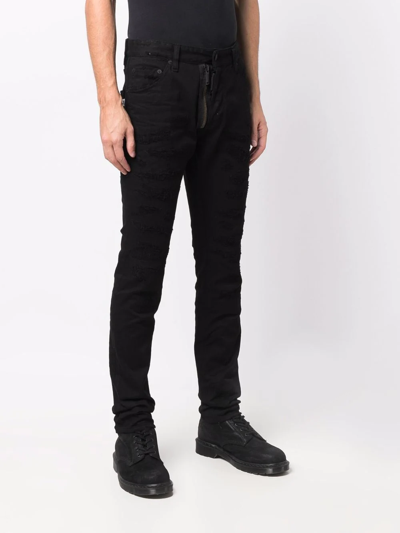 Shop Dsquared2 Logo-print Skinny Jeans In Black
