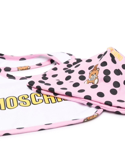 Shop Moschino Minion-teddy Bear Print Hat Set In Pink