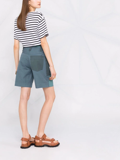 Shop Isabel Marant Étoile Patchwork Knee-length Shorts In Blue