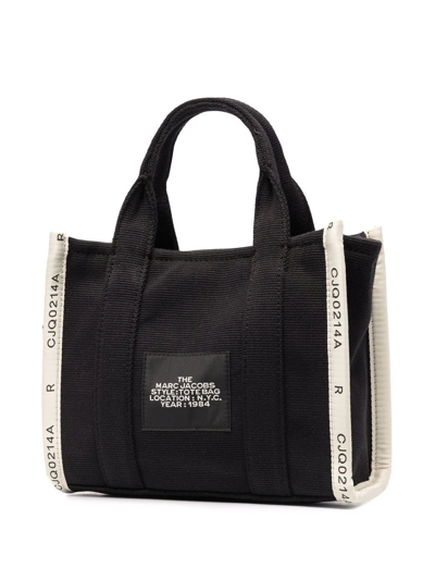 Marc Jacobs 'the Small Tote' Black Handbag With Jacquard Logo In Black