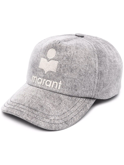 Shop Isabel Marant Tryon Logo-embroidered Cap In Grau