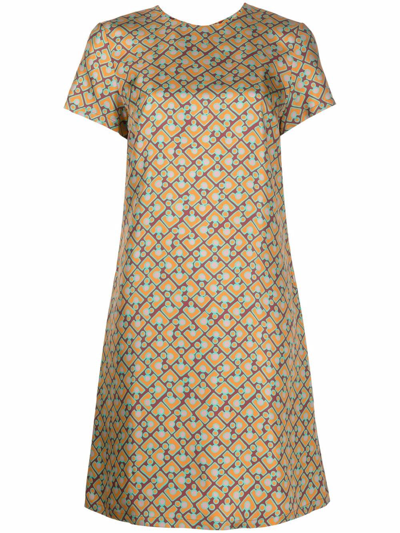 Shop La Doublej Puzzle-print Mini Dress In Rot