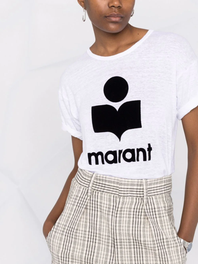 Shop Isabel Marant Étoile Logo Print T-shirt In Weiss