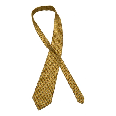 Pre-owned Lancel Silk Tie In Yellow