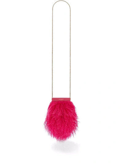Shop Saint Laurent Mini Pac Pac Shearling Bag In Pink