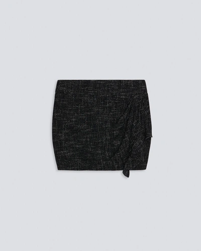 Shop Iro Yoni Tweed And Lurex Mini Skirt In Black/silver