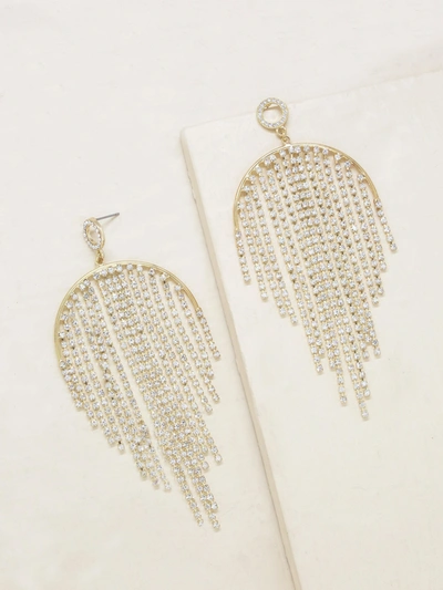 Shop Ettika Crystal Elegance Fringe 18k Gold Plated Earrings