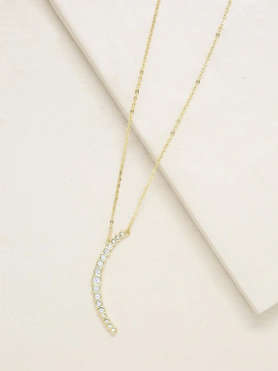 Shop Ettika Waning Crystal Crescent Moon 18k Gold Plated Necklace