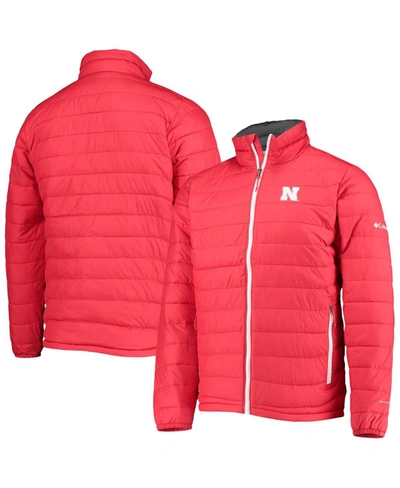 Shop Columbia Men's  Scarlet Nebraska Huskers Powder Lite Omni-heat Reflective Full-zip Jacket