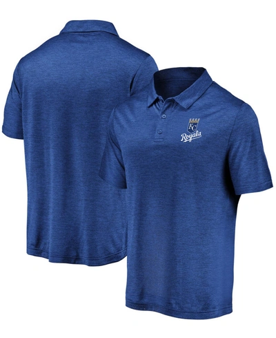 Fanatics Men's Heathered Royal Kansas City Royals Iconic Striated Primary Logo Polo In Heather Royal