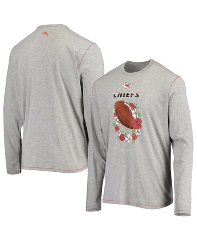 Shop Tommy Bahama Men's  Heathered Gray Kansas City Chiefs Sport Lei Pass Long Sleeve T-shirt