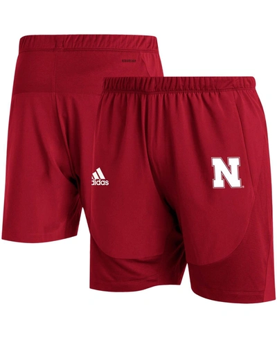 Shop Adidas Originals Men's Adidas Scarlet Nebraska Huskers 2021 Sideline Aeroready Training Shorts