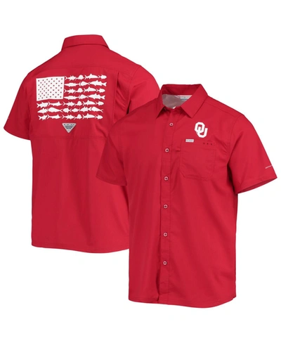 Shop Columbia Men's  Pfg Crimson Oklahoma Sooners Slack Tide Camp Button-up Shirt