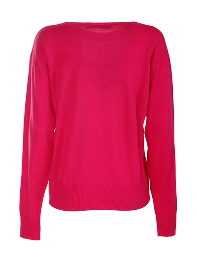 Shop Karl Lagerfeld Women's Fuchsia Wool Sweater
