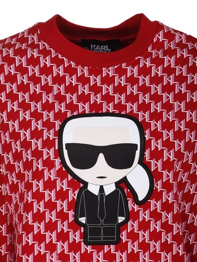 Shop Karl Lagerfeld Women's Red Cotton Sweatshirt