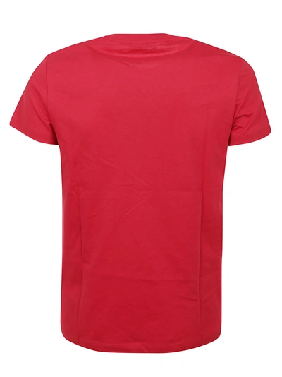 Shop Balmain Men's Red Cotton T-shirt