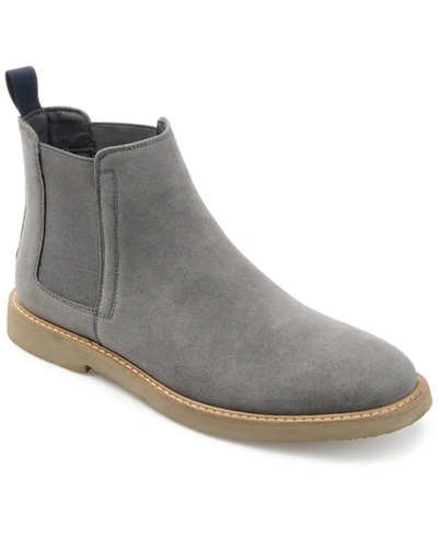 Vance Co. Marshon Vegan Suede Chelsea Boot In Gray