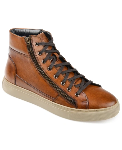 Shop Thomas & Vine Men's Xander Leather High Top Sneakers Men's Shoes In Brown