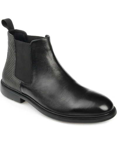 Shop Thomas & Vine Men's Oswald Plain Toe Chelsea Boot In Black