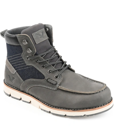 Shop Territory Men's Mack 2.0 Cap Moc Toe Ankle Boots In Gray