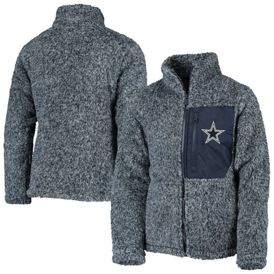Shop Zzdnu Outerstuff Girls Youth Navy Dallas Cowboys Teddy Full-zip Jacket