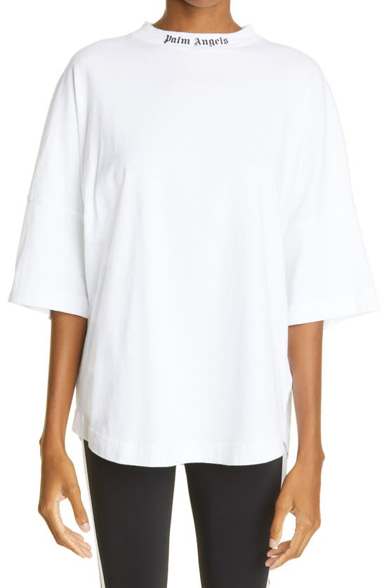 Palm Angels Classic Logo Cotton Poplin Shirt White