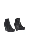 Rick Owens Suede Ankle Boots In Black