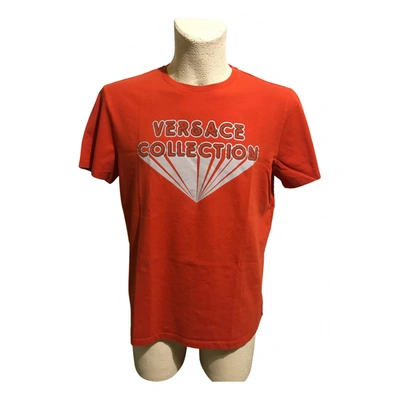 Pre-owned Versace T-shirt In Orange