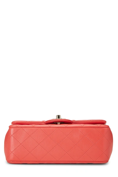 Pre-owned Chanel Pink Quilted Lambskin Rectangular Flap Mini
