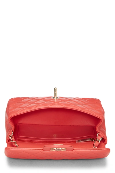 Pre-owned Chanel Pink Quilted Lambskin Rectangular Flap Mini