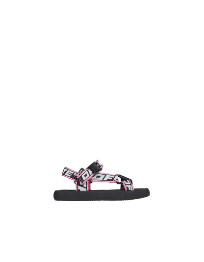 Shop Off-white Flatform Treck Sandals In Black