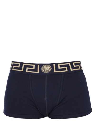 Shop Versace Boxer With Greek In Blu