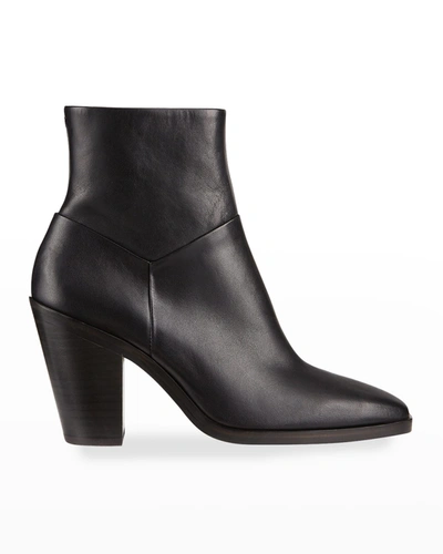 Shop Rag & Bone Axel Leather Square-toe Booties In Blk