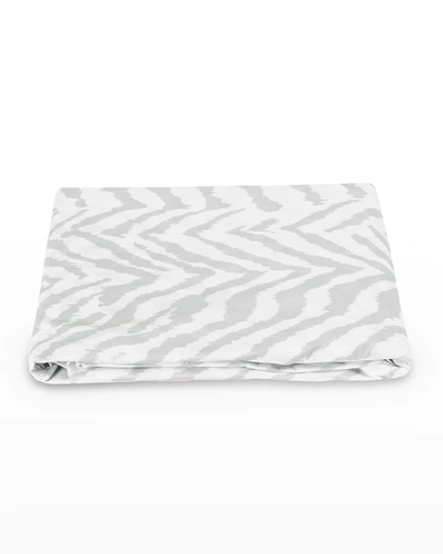 Shop Matouk Quincy Queen Fitted Sheet In Silver