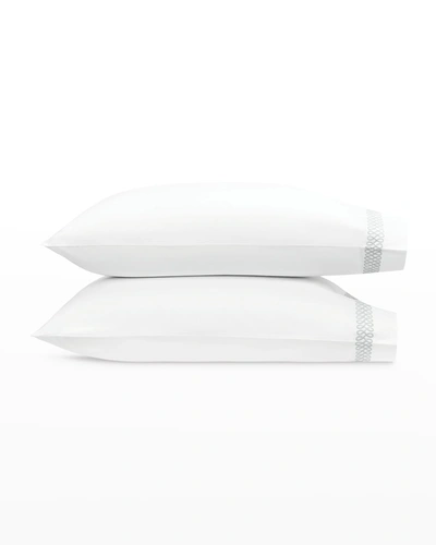 Matouk Astor Braid Pillowcases, Pair, Standard In Silver