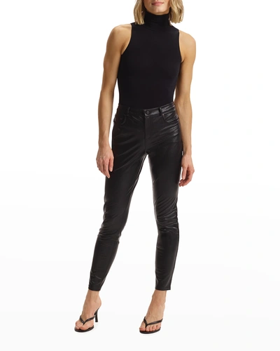 Shop Commando Skinny Faux-leather Pants In Black