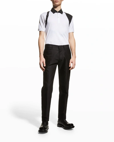 Shop Alexander Mcqueen Men's Harness Polo Shirt In White