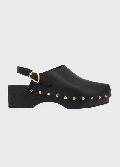 Shop Ancient Greek Sandals Classic Stud Leather Clogs In Black