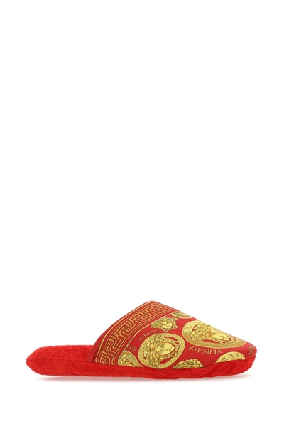 Shop Versace Printed Cotton Slippers Nd  Donna|uomo Xl