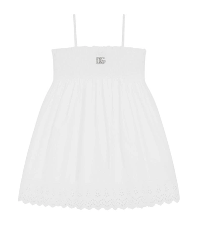 Shop Dolce & Gabbana Kids Broderie Anglaise Square-neck Dress (2-6 Years) In Multi