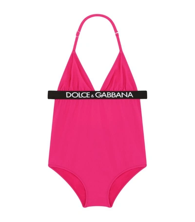 Shop Dolce & Gabbana Kids Logo Swimsuit (2-6 Years) In Multi