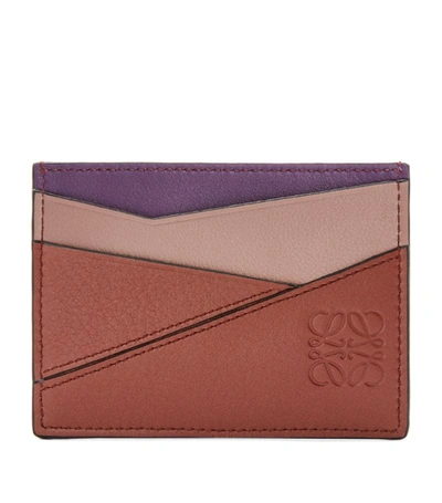 Shop Loewe Leather Puzzle Card Holder In Pink