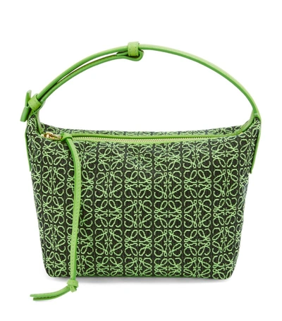 Shop Loewe Small Cubi Anagram Top-handle Bag In Green